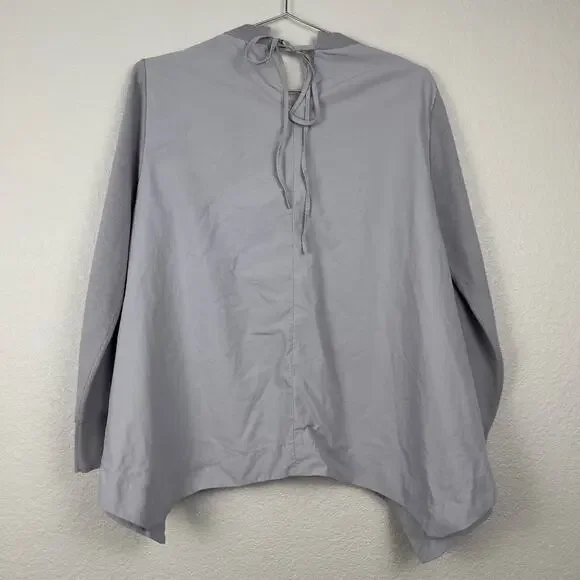 Lanvin‎ En Bleu Mixed Media Cardigan Gray IT 38 Asymmetrical Lagenlook - Picture 5 of 13